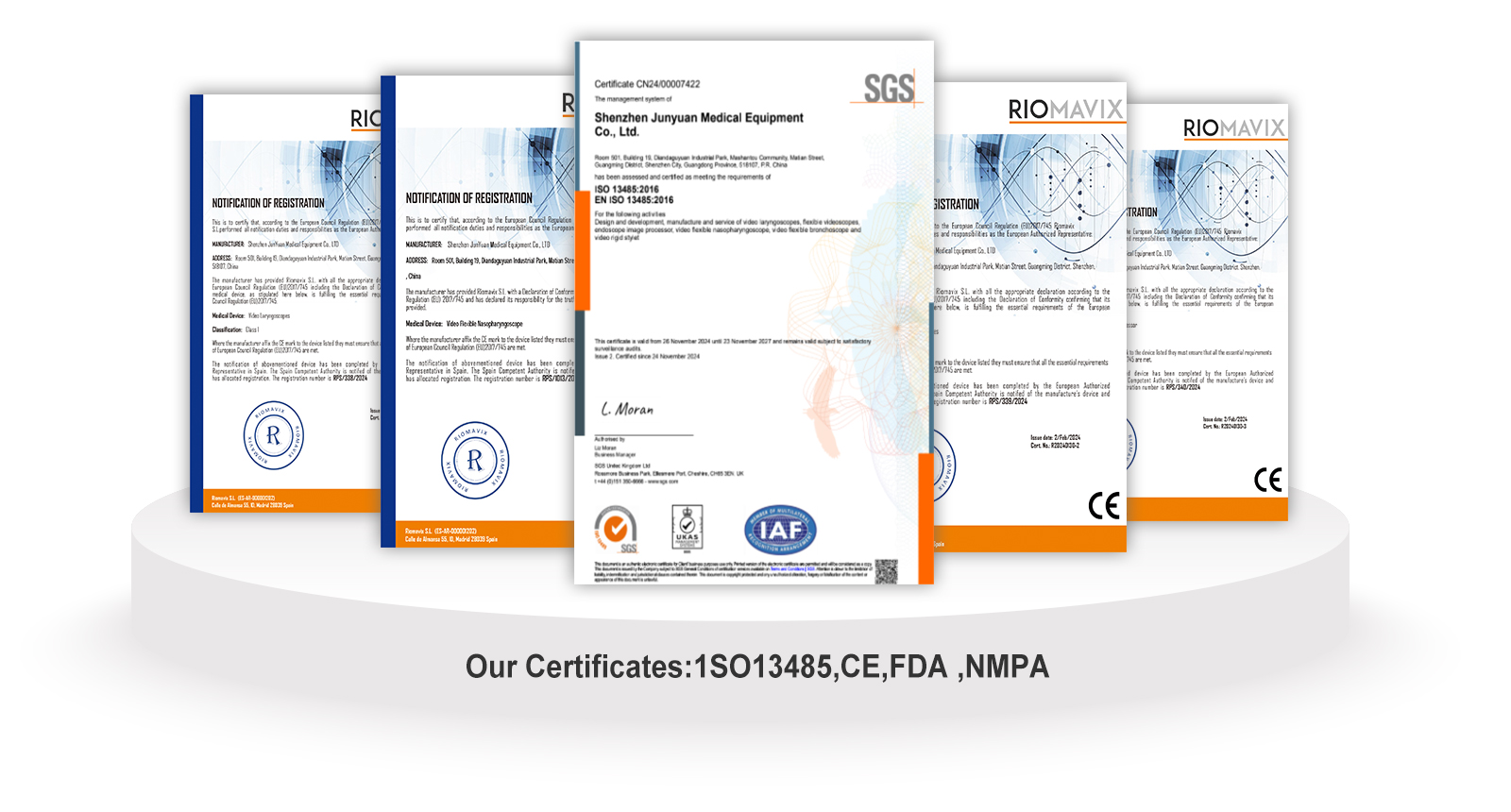 Our Certificates:1SO13485,CE,FDA ,NMPA